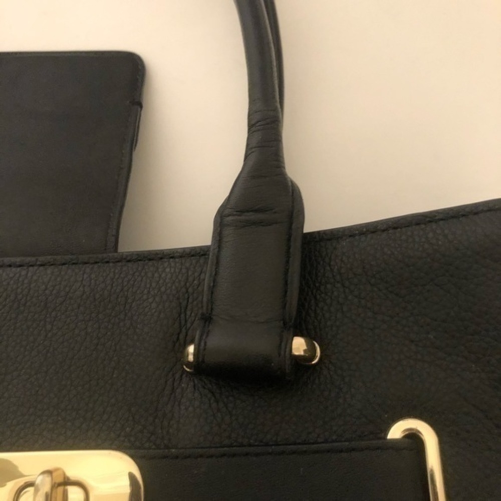 COACH swagger carryall black pebbled leather tote - Picture 9 of 16